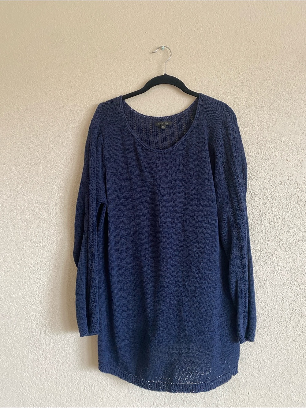 Rachel Zoe Navy Scoop-Neck Knit Pullover